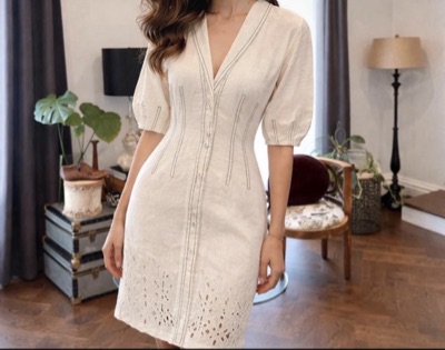 Aje Ada Broderie Mini Dress – White – Size 6