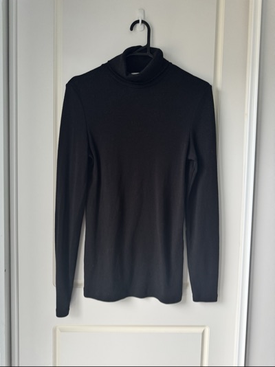 Country Road Womens 100% Wool Roll Neck Top Size L Black Long Sleeve Knit