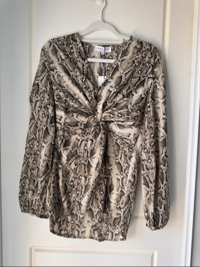 Madison The Label snake print twist front blouse XS BNWT