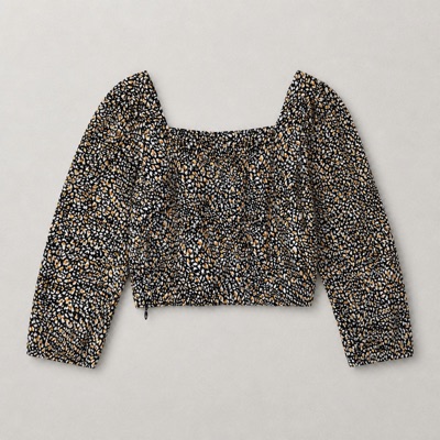 Topshop Leopard Print Cropped Blouse - AU 16 - NWT