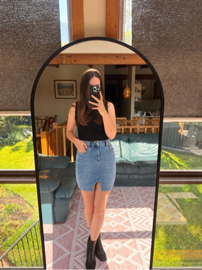 Seed | Blue Stretchy Denim Mini Skirt | Size 6