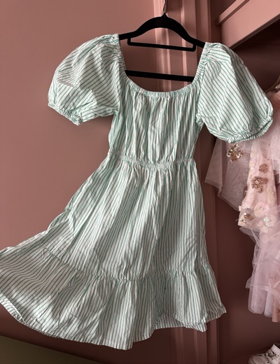 Seed striped puff sleeve girls summer dress | Lightweight cotton | size 12 |