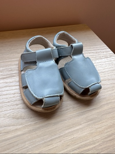 Pretty Brave sky blue leather Velcro sandals | size EU 21/22 UK 4.5 |