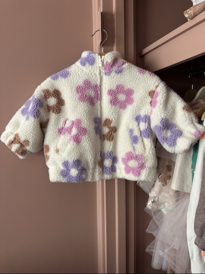 Target floral fleece sherpa baby girl jacket | very good condition | Size 12-18m