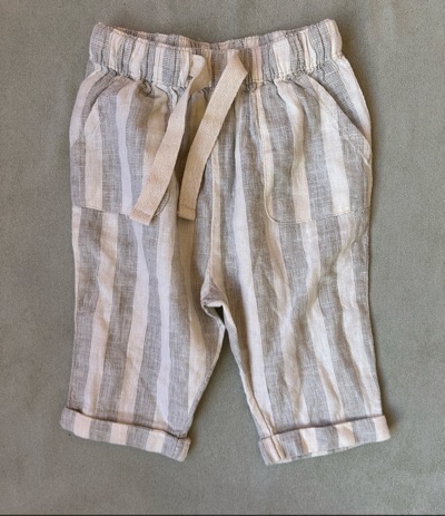 Baby Berry linen cotton blend baby boy pants trousers | size 0-3m |