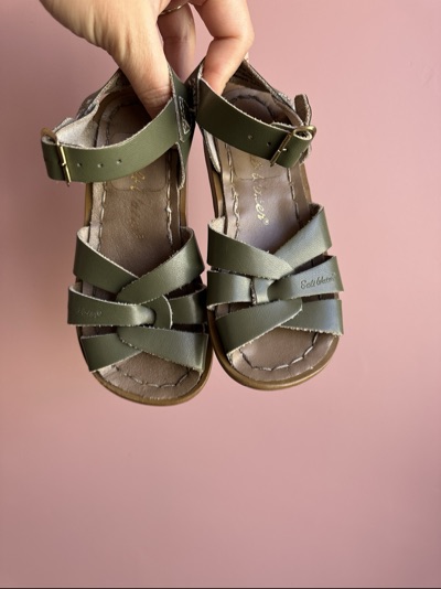 Salt Water green leather summer sandals | Size EU 26-27 UK 9 |