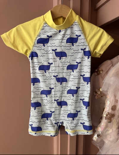 Seed heritage whale print baby swimsuit | size 6-12m |
