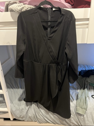 Something by Olivia black wrap-front dress size AU 16
