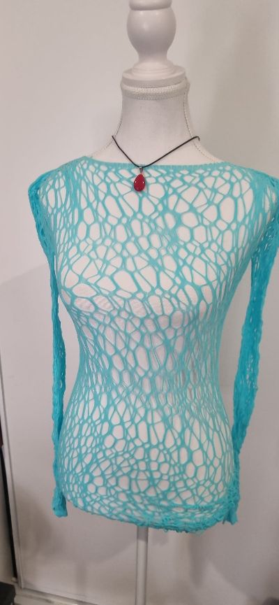 Blue Net Body Top