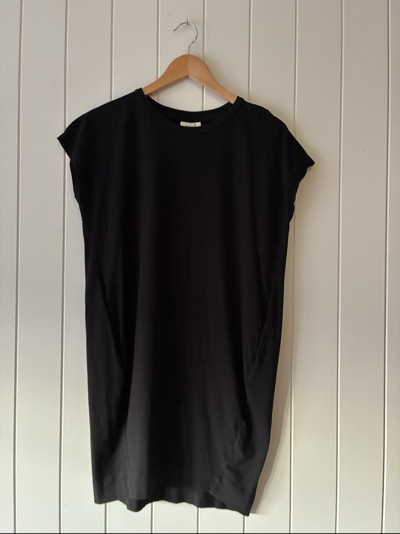 Seed Heritage Black Cotton T-Shirt Dress XXS