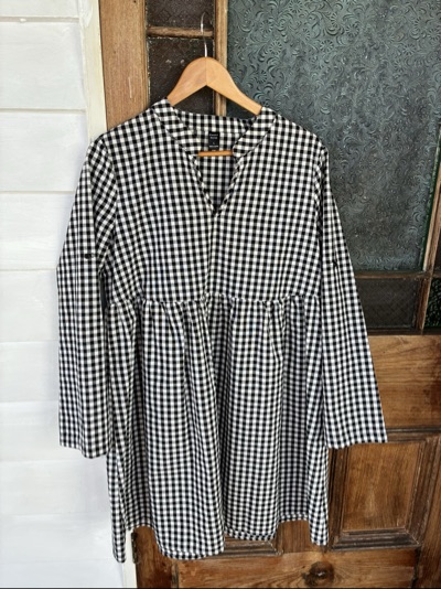 Emery Rose black and white gingham mini dress size L