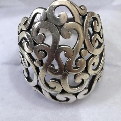 Sterling silver scroll ring