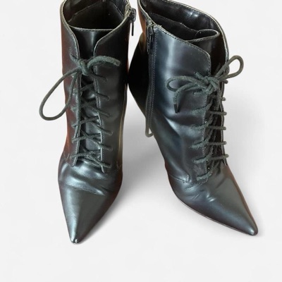Y2K Patent Black leather ankle boots