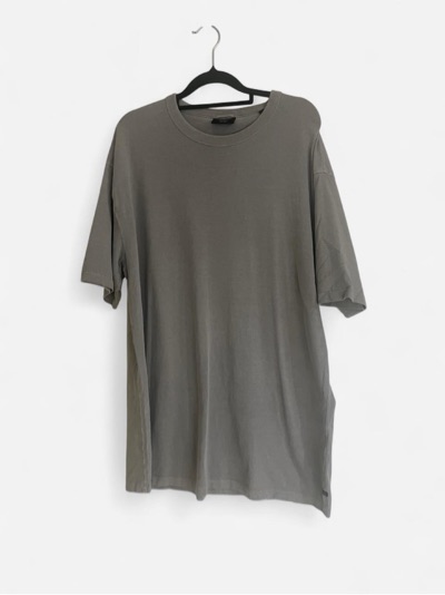 Industrie Men's Grey Solid Crew Neck 100% Cotton Knit Short Sleeve T-Shirt