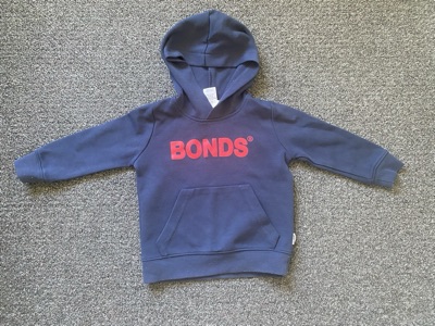 Bonds navy hooded jumper