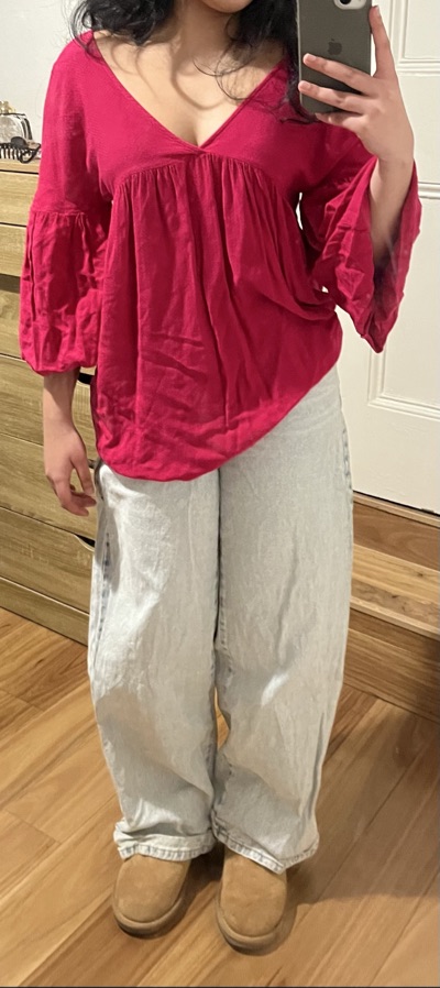 hot pink blouse