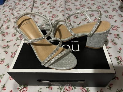 fashion novo silver sparkly heels