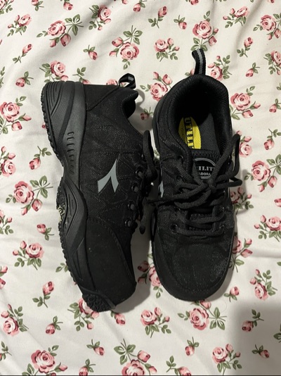 black sneakers