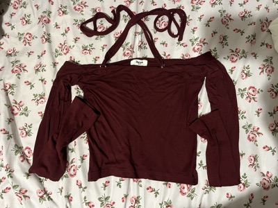 off shoulder tie back top