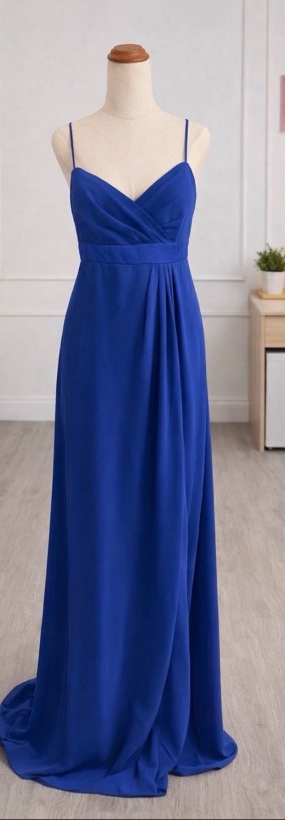Alfred Angelo Royal Blue Formal Dress Size 14 BNWT Bridesmaid Maxi Chiffon Gown