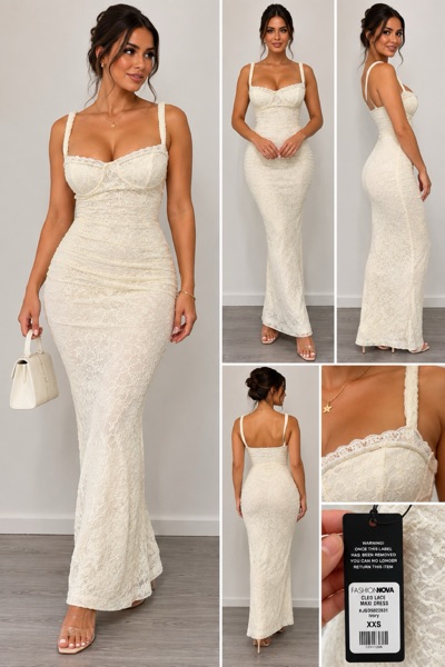 Fashion Nova lace maxi dress size XXS