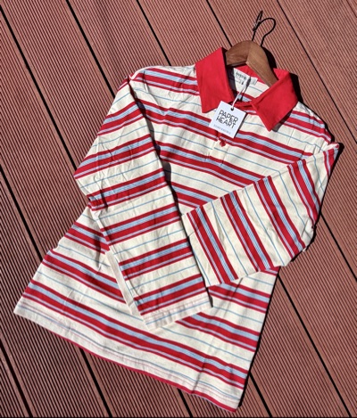BNWT Paper Heart - Rugby Long Sleeve Striped Polo