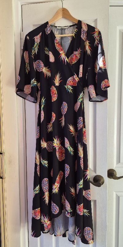 Bright and fun wrap around maxi dress