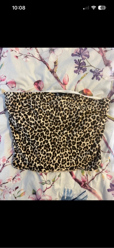 Jay Jays leopard print strapless crop top size M