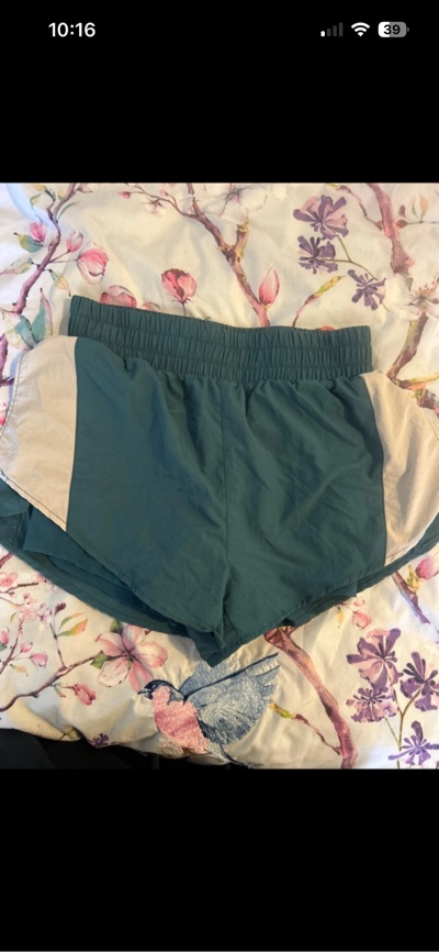 Anko green elastic-waist shorts size 10