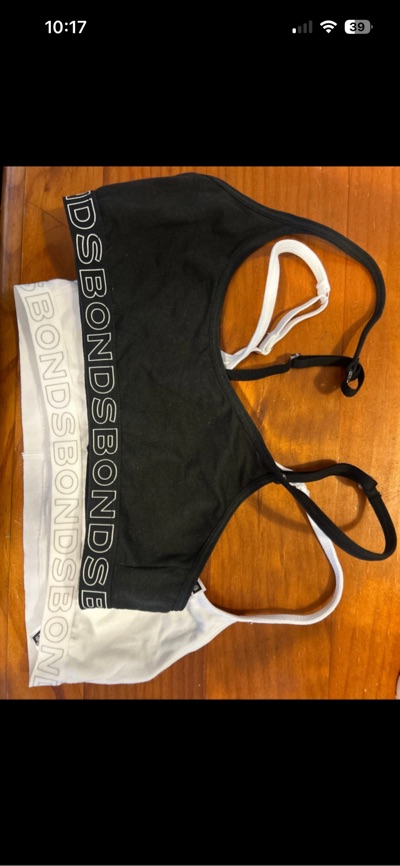 Bonds black and white bralettes