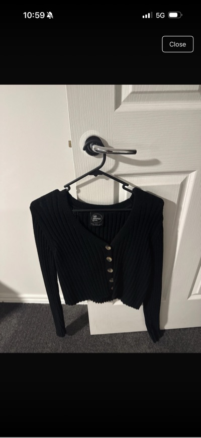 All About Eve black ribbed cropped top