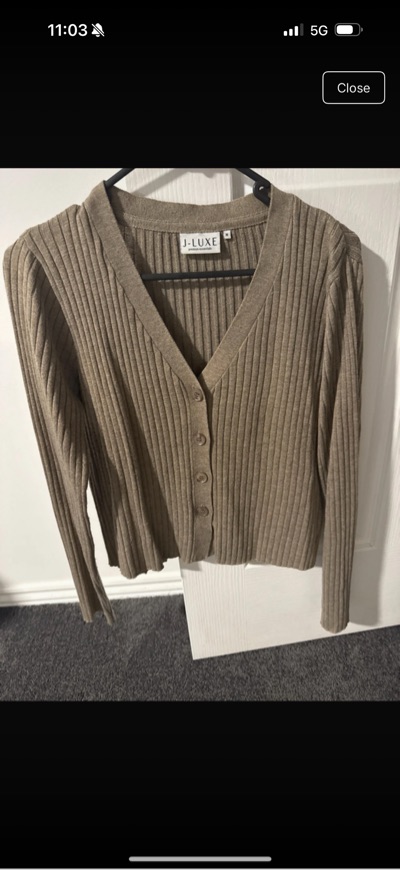 J-Luxe ribbed knit cardigan size M