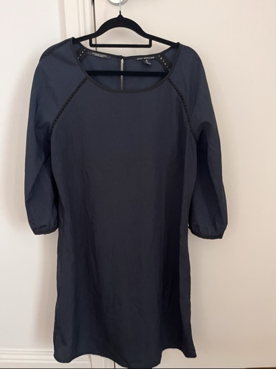 Maison Scotch (Scotch & Soda) Deep Navy Satin Dress – Paisley Jacquard – Size 3