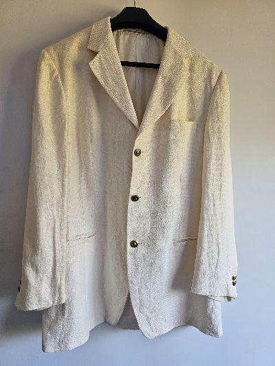 Vintage Versace Classic V2 Cream Textured Blazer