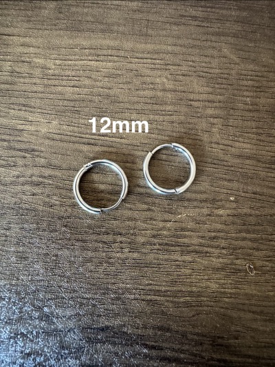 12mm Stainless steel hoop earrings