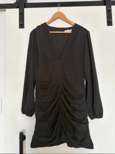 Atmos&Here black ruched mini dress size 14