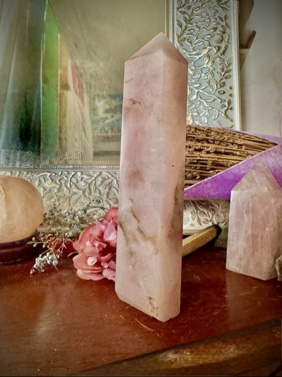 Large Rose Quartz chunky tall tower