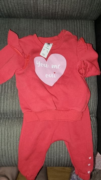 Baby girls red tracksuit set