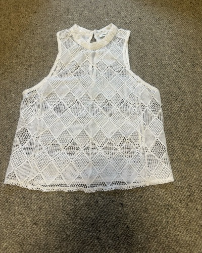 Miss shop White lace sleeveless top size 10