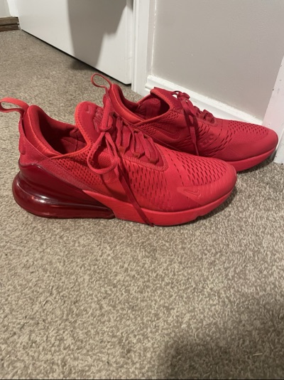 Nike Air Max 270 Triple Red University Red Sneakers US 11 / UK 10