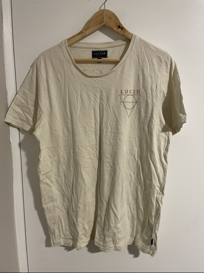 Lucid Design Co. cream graphic T-shirt size XL