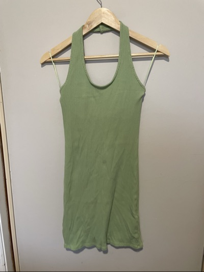 Cotton On green ribbed mini dress size M