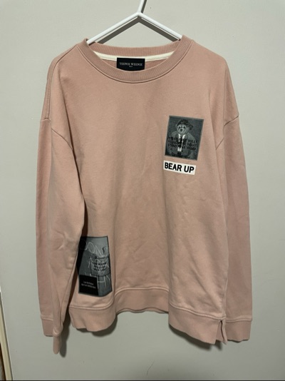 Men’s Teenie Weenie salmon pink graphic crew neck jumper