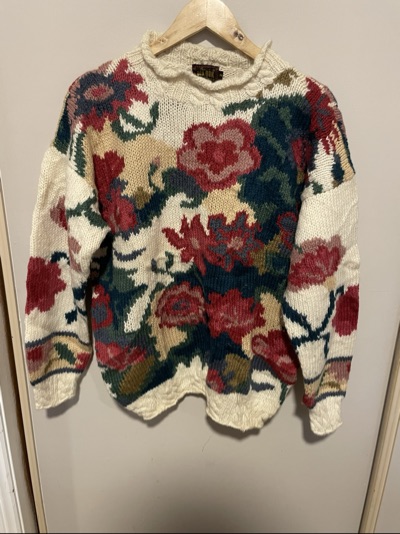Vintage Bik Bok floral wool jumper size M