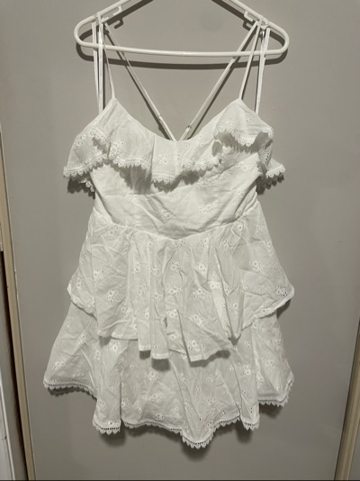Indikah white eyelet mini dress size AU 12