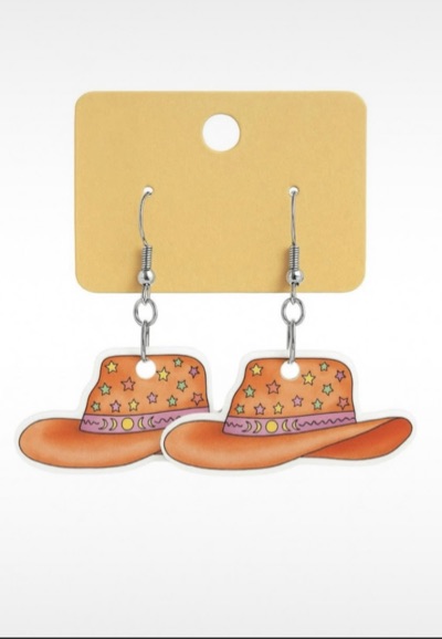 Resin Cowboy Hat Earrings