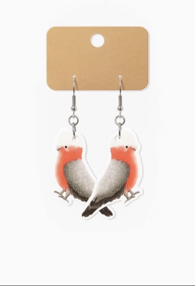 Resin Galah Earrings