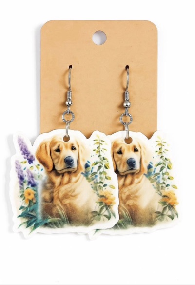 Resin Labrador Earrings