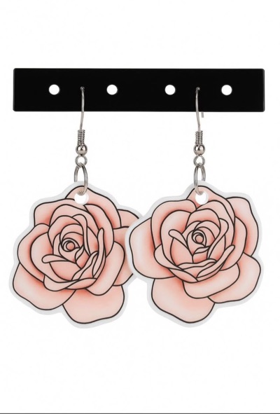 Resin Rose Earrings
