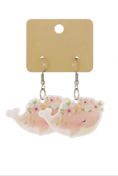 Resin Whale Earrings
